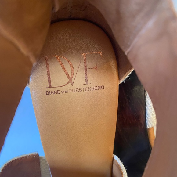 💎STUNNING💎Diane Von Furstenberg~HOST PICK 3X‼️Luxury Designer Opal Wedge Heels - Picture 12 of 16